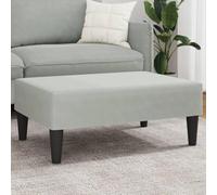 Teenpull Repose-pieds, gris clair, 77 x 55 x 31 cm, en velours, ottoman pour salon, chambre à coucher, banc robuste
