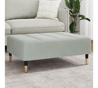 Teenpull Repose-pieds, gris clair, 77 x 55 x 31 cm, housse en velours, idéal comme ottoman confortable pour le salon, la chambre à coucher et le bureau