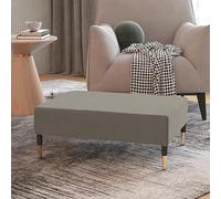 Teenpull Repose-pieds gris clair, 78 x 56 x 32 cm, rembourrage en velours, repose-pieds confortable, pour salon, chambre à coucher et bureau