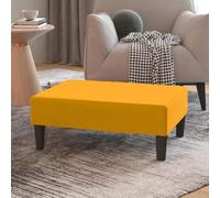 Teenpull Repose-pieds jaune, 78 x 56 x 32 cm, rembourrage en velours, ottoman confortable, pour salon, chambre à coucher, repose-pieds robuste