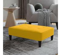 Teenpull Repose-pieds jaune, 78 x 56 x 32 cm, revêtement en velours, confortable, moderne, stable, pour salon, chambre à coucher, couloir