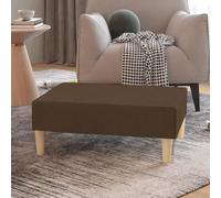 Teenpull Repose-pieds, marron, 78 x 56 x 32 cm, ottoman en tissu doux, pour salon, chambre à coucher, repose-pieds confortable, assise stable