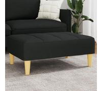 Teenpull Repose-pieds noir, 77 x 55 x 31 cm, housse en tissu, respirant, cadre en contreplaqué robuste, polyvalent comme siège ou repose-pieds pour le salon
