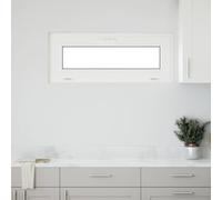 Teenpull RISOR Fenêtre de cave 100 x 40 cm en PVC et verre anthracite avec verre isolant, cadre et ailes pour ventilation de cave, montage facile, protection thermique et insonorisation, remplacement