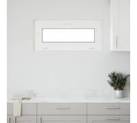 Teenpull RISOR Fenêtre de cave 90 x 40 cm en PVC et verre blanc avec verre isolant, cadre et ailes pour cave, montage et montage, vitrage protégeant la chaleur, joint hermétique