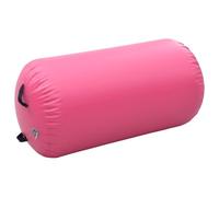 Teenpull Rouleau Gonflable de Gymnastique en PVC Rose 120x90 cm avec Pompe à Pied Sac de Transport pour Yoga Pilates Fitness entraînement méditation et réhabilitation