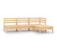 Teenpull Salon de Jardin 4 pcs en Bois Massif de pin, Ensemble mobilier de Patio modulable, canapé d'angle, canapés centraux et Repose-Pied, mobilier extérieur Durable pour terrasse et Jardin