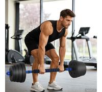 Teenpull Set d'haltères 2-en-1 40 kg Noir et Bleu en Ciment et Sable de Fer, haltère Ajustable avec plaques Poids Kettlebell Barre Musculation pour entraînement Force à Domicile
