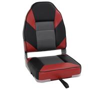Teenpull Siège pour Bateau avec Dossier Haut Pliable en Aluminium 39x43x58 cm Rouge Noir Gris pour voilier Catamaran Navigation croisière Confort et durabilité Marine