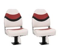 Teenpull Sièges de Bateau pivotants Lot de 2 avec piédestal en Acier Enduit de Poudre, siège Pliable Confortable en Mousse Haute Compression pour voilier Catamaran croisière Navigation Marine