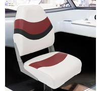 Teenpull Sièges de Bateau Pliables Lot de 2 à Dossier Haut 44x38x55 cm en Aluminium avec Mousse Haute Compression pour voilier Catamaran croisière Navigation Nautique Pont Coque Marine