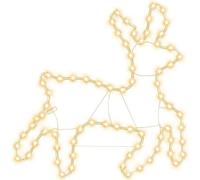 Teenpull Silhouette LED renne avec 72 LED blanc chaud, PVC résistant aux intempéries et cadre en acier, 57 x 55 x 4,5 cm, éclairage de Noël économe en énergie pour l'intérieur et l'extérieur