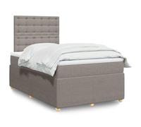 Teenpull Sommier à Lattes de Lit avec Matelas Taupe 120x190 cm, Tissu Polyester Durable, Tête de Lit Réglable, Soutien Optimal, Confort Amélioré