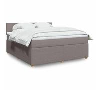 Teenpull Sommier à Lattes de Lit avec Matelas, Taupe 180x200 cm, Tissu Polyester Durable, Ressorts Ensachés, Surmatelas Lavable, Cadre de Lit Robuste