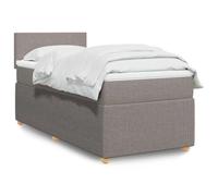 Teenpull Sommier à Lattes de Lit Taupe 90x190 cm avec Tête de Lit, Matelas à Ressorts Ensachés et Surmatelas Confortable en Tissu Durable, Relaxation Optimale