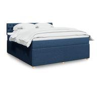 Teenpull Sommier à Lattes Lit avec Matelas, Bleu 180x200 cm, Tissu Polyester Doux, Tête de Lit Rembourrée, Soutien Optimal, Confort Réparateur