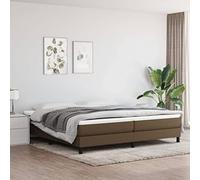 Teenpull Sommier à Lattes Lit avec Matelas et Surmatelas, Tissu Durable Marron Foncé, 200x200 cm, Support Moyen-Dur, Relaxation Optimale