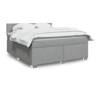 Teenpull Sommier à Lattes Lit avec Matelas, Gris Clair 180x200cm, Tissu Doux, Tête de Lit Rembourrée, Soutien Ferme, Confort Optimal pour Chambre