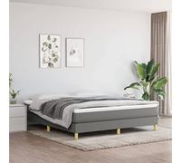 Teenpull Sommier à Lattes Lit avec Matelas, Gris Foncé 180x200cm, Tissu Durable, Ressorts Ensachés, Support Moyen-Dur, Confort Optimal