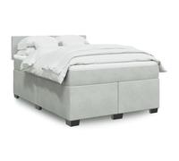 Teenpull Sommier à Lattes Lit Double Gris Clair 140x190cm, Velours Doux, Matelas Ressorts Ensachés, Surmatelas Lavable, Confort Optimal