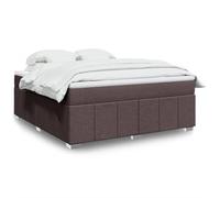 Teenpull Sommier à Lattes Lit Double Marron Foncé, 180x200 cm, Tissu Polyester Durable, Matelas Ressorts Ensachés, Surmatelas Confortable, Pieds Stables
