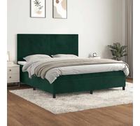 Teenpull Sommier à Lattes Lit Velours Vert Foncé 160x200cm, Tête de Lit Réglable, Matelas Ressorts Ensachés, Support Moyen-Dur, Confort Optimal, Relaxation Maximale