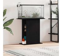 Teenpull Support d'aquarium en bois noir 75 x 36 x 72,5 cm - Armoire d'aquarium stable avec espace de rangement et compartiments ouverts pour salon, bureau, chambre à coucher