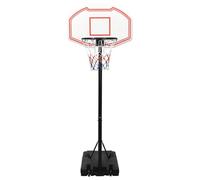 Teenpull Support de Basket-Ball Blanc réglable en Hauteur 237-307 cm avec Panneau en polyéthylène, Filet Nylon, Poteau Robuste à roulettes, Base Stable remplissable pour Jardin
