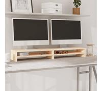 Teenpull Support de Moniteur en Bois de pin Massif 100x24x13 cm avec étagères de Rangement pour Bureau et Espace de Travail, rehausseur Ergonomique pour réduire la Tension cervicale et Dorsale