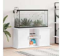 Teenpull Support Meuble Aquarium Blanc en Bois d'ingénierie 121x41x58 cm avec Rangement Armoire Solide pour Poissons Eau Douce et mer décoration Salon Bureau