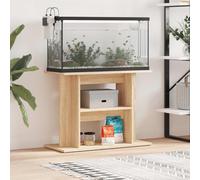 Teenpull Support Meuble Aquarium chêne Sonoma 80x35x60 cm Bois d'ingénierie Stable Solide Rangement étagère Armoire pour Poissons Eau Douce mer décoration Salon Bureau