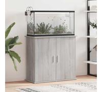 Teenpull Support Meuble Aquarium Sonoma Gris en Bois d'ingénierie 81x36x73 cm Stable avec Rangement, Armoire à Portes pour Bocal Poissons Plantes aquariophilie décoration Salon Bureau