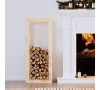 Teenpull Support pour bois de chauffage en bois de pin massif 41x25x100 cm, rangement intérieur et extérieur, panier de stockage pour cheminée et poêle, accessoire d’empilage organisé