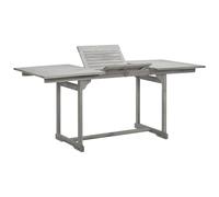 Teenpull Table à dîner de Jardin Extensible en Bois d'acacia Massif Gris lavé 120-170x80x75 cm avec Trou pour Parasol pour terrasse Patio extérieur Repas Convivial