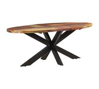 Teenpull Table à dîner Ovale en Bois de récupération Solide 200x100x75 cm avec Finition Brute pour Salle à Manger, Ensemble Cuisine Durable, Design Unique et Robuste