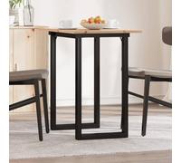 Teenpull Table à manger - Armature en O - 80 x 50 x 75 cm - Pin massif non traité - Cadre en acier robuste pour cuisine et salle à manger - Style moderne - Construction durable