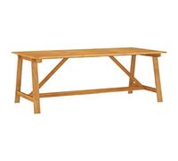 Teenpull Table à manger de jardin en bois massif d'acacia traité à l'huile, robuste pour l'intérieur et l'extérieur, 206 x 100 x 74 cm, table de terrasse durable
