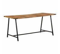 Teenpull Table à Manger en Bois de manguier Massif 160x80x75 cm avec Cadre en Fer Robuste pour Cuisine et Salle à Manger, Ensemble Table et chaises idéal Repas Convivial
