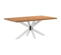 Teenpull Table à manger en chêne massif, 180 x 100 x 74 cm, avec bord d'arbre unique, robuste, pour salle à manger, cuisine, moderne, durable, design élégant
