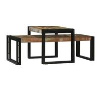 Teenpull Table Basse 2 pcs Multicolore en Bois recyclé Solide, Ensemble Compact 48 x 40 x 40 cm, Tables pour Salon Moderne, Duo Fonctionnel pour Espace intérieur