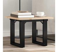 Teenpull Table basse avec cadre en O, 50 x 50 x 35 cm, en bois de pin massif, non traité, cadre en acier robuste, table moderne pour salon