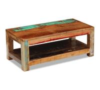 Teenpull Table Basse Bois de récupération Massif 90x45x35 cm Stable et Durable pour Salon, Table d'appoint avec Finition polie, Meuble Unique Fait Main pour Espace de Vie