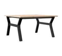 Teenpull Table Basse Cadre en Y Bois de pin Massif et Acier 90x90x45 cm Stable Robuste pour Salon et Salle à Manger décoration Durable élégance Naturelle