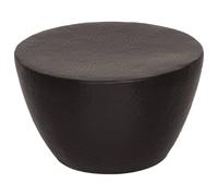 Teenpull Table basse en aluminium martelé - Diamètre : 50 x 30 cm - Noir - En métal poli - Table d'appoint ronde pour collations et décoration - Design durable