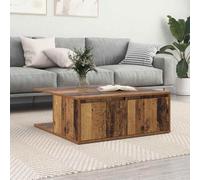 Teenpull Table Basse en Bois d'ingénierie Vieux Bois 80 x 80 x 31 cm avec tiroir Rangement Design Moderne pour Salon Fonctionnel et élégant