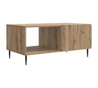 Teenpull Table basse en chêne Artisan 90 x 50 x 40 cm avec espace de rangement et étagère, table de salon moderne pour canapé, table d'appoint polyvalente pour boissons, décoration et ordre