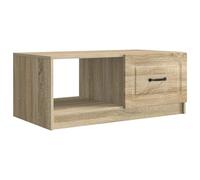 Teenpull Table basse en chêne Sonoma 90 x 50 x 37 cm avec espace de rangement et portes pivotantes, table de salon pratique pour canapé, salon, table d'appoint, étagère et étagère