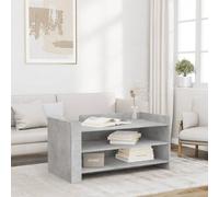 Teenpull Table Basse Gris béton Bois d'ingénierie 100x50x50 cm avec Rangement, Table de Salon Stable, Table d'appoint modulable pour séjour, Surface résistante Facile à Nettoyer