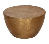 Teenpull Table Basse martelée en Aluminium Laiton Ø 50x30 cm Design Moderne pour Salon, Table d’appoint Robuste et élégante, Meuble Central Fonctionnel et décoratif