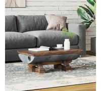 Teenpull Table Basse Naturel en Bois 90 x 50 x 35 cm Stable et Durable pour Salon intérieur et extérieur Design rétro Fonctionnel